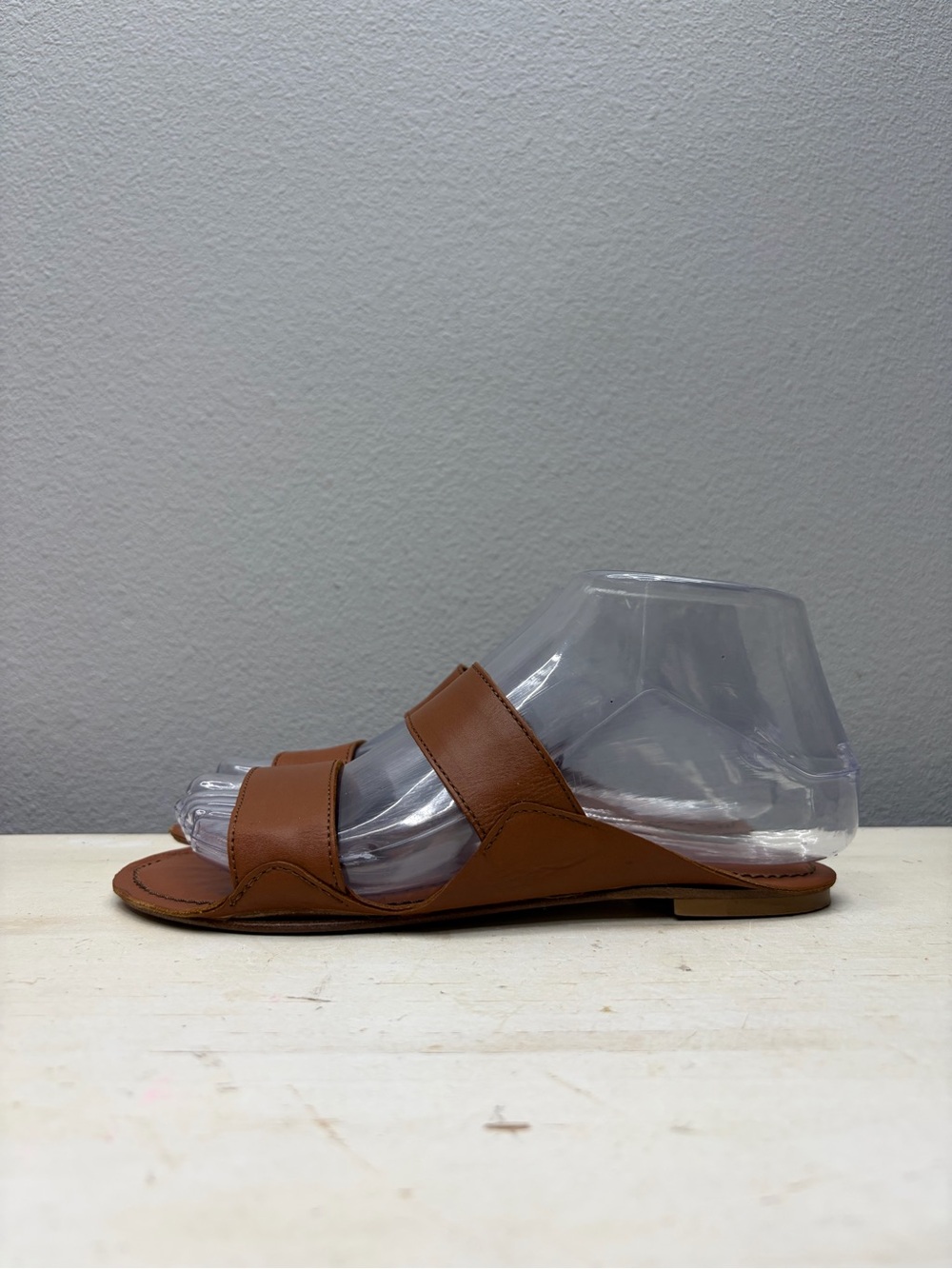 Jamie Haller Brown Leather Slide Sandals Size 36 - Picture 1 of 8